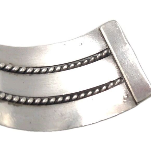 Native American 3/4" Navajo Sterling Silver Bracelet Cuff TAHE 41g Size 6.5-6.75 - Picture 7 of 15